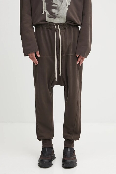 Rick Owens DRKSHDW cotton joggers Prisoner Drawstring gray color smooth DU02E7395.RIG