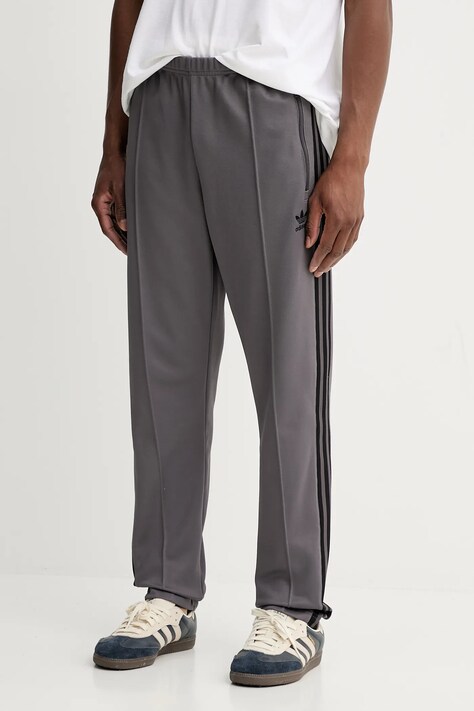 adidas Originals spodnie dresowe Classic Tp męskie kolor brązowy gładkie JY1274