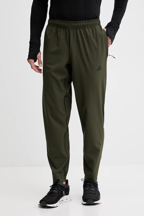 adidas Performance pantaloni de antrenament Tr-Es Woven culoarea verde, uni, KA7859