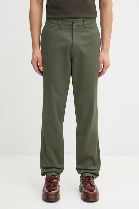 Fred Perry spodnie bawełniane męskie kolor zielony proste T9130