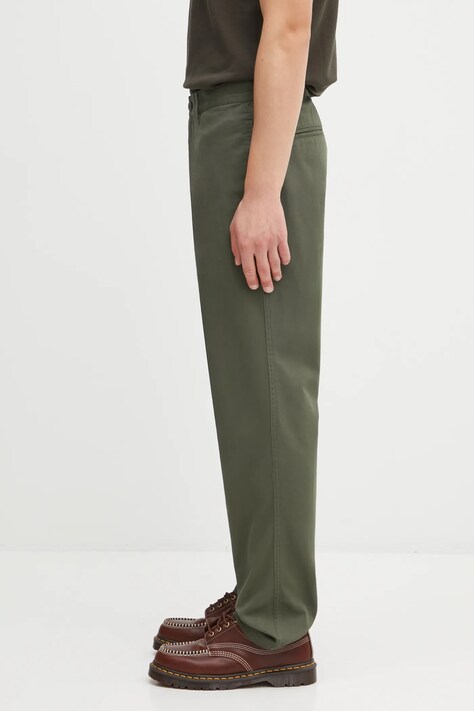 Fred Perry spodnie bawełniane męskie kolor zielony proste T9130
