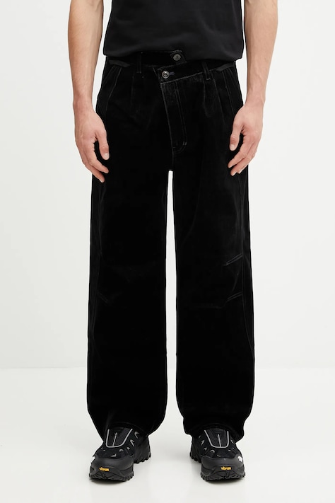 Andersson Bell pantaloni in velluto Crossover Carpenter Wide-Leg uomo colore nero apa835m