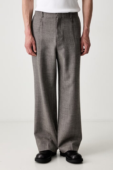 Our Legacy kalhoty vlněné pánské hnědé regular waist M4254BBN