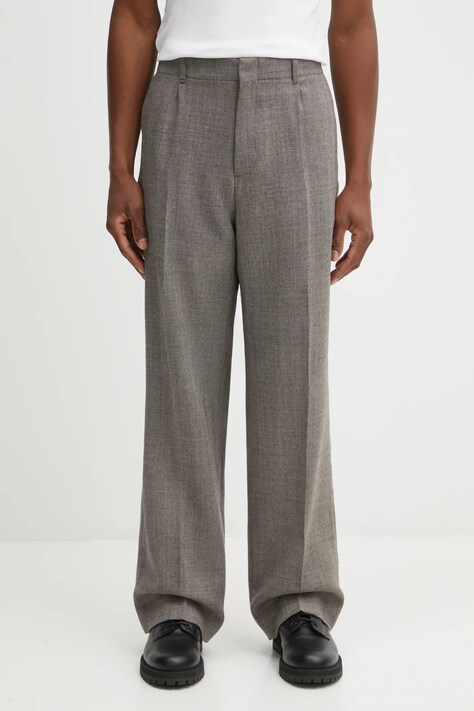 Our Legacy spodnie wełniane męskie kolor brązowy proste M4254BBN