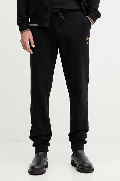 Спортивные штаны Aeronautica Militare цвет чёрный однотонные PF0872UF00459