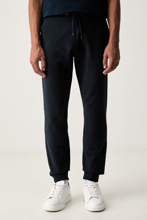 Aeronautica Militare spodnie dresowe męskie z bawełną granatowe regular waist PF1008UF00662