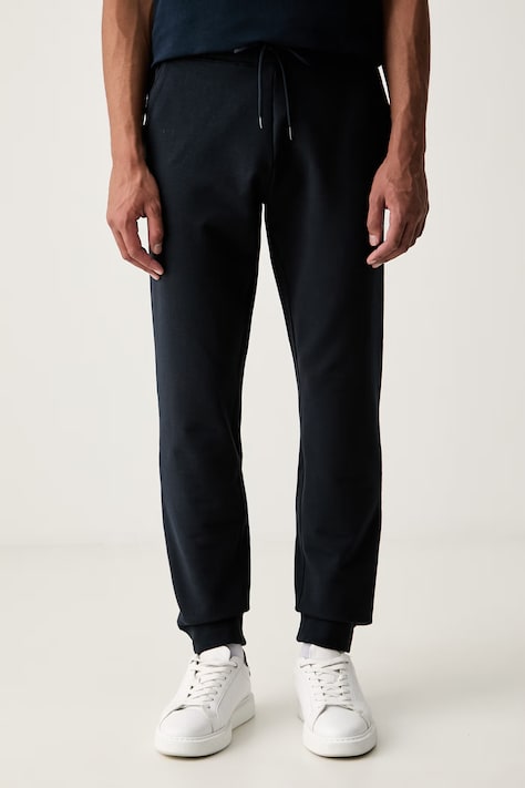 Aeronautica Militare spodnie dresowe męskie z bawełną granatowe regular waist PF1008UF00662