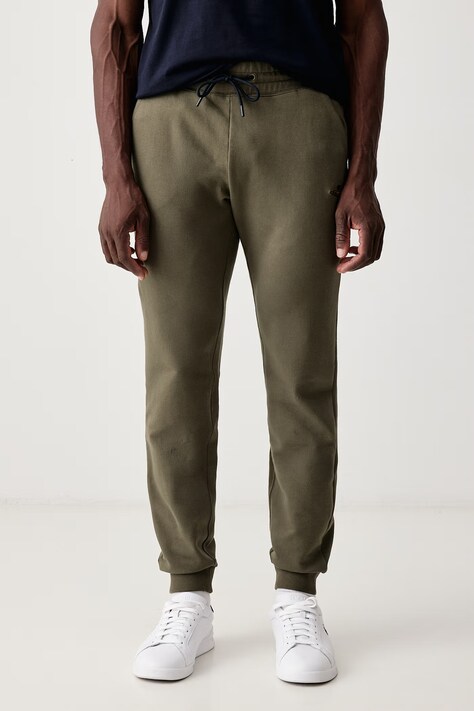 Aeronautica Militare Spodnie dresowe męskie z bawełną zielone regular waist PF1008UF00662