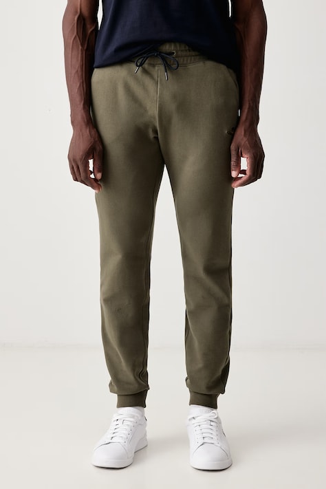Aeronautica Militare Spodnie dresowe męskie z bawełną zielone regular waist PF1008UF00662