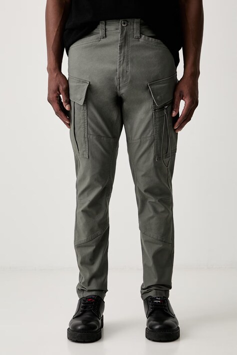 G-Star spodnie skinny męskie bawełniane z elastanem Zip Pkt 3D Skinny Cargo 2.0 zielone regular waist D24307-E172
