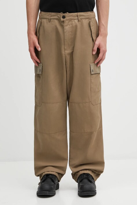 Barbour spodnie Silverbay OS Twill Trouser męskie kolor zielony w fasonie cargo MTR0773KH11