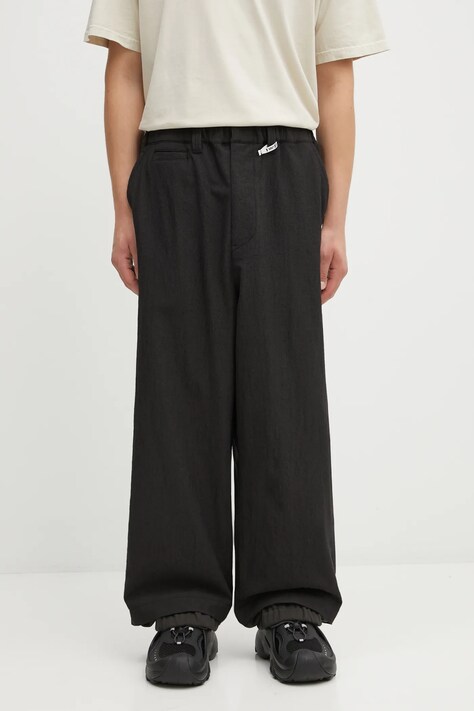 Шерстяные брюки Maison MIHARA YASUHIRO SLEEVE LAYERED цвет чёрный прямые J15PT132