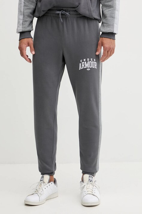 Under Armour pantaloni de trening Rival culoarea gri, cu imprimeu, 6003954