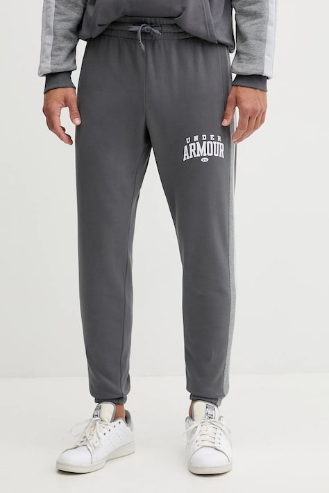 Under Armour spodnie dresowe Rival męskie kolor szary z nadrukiem 6003954
