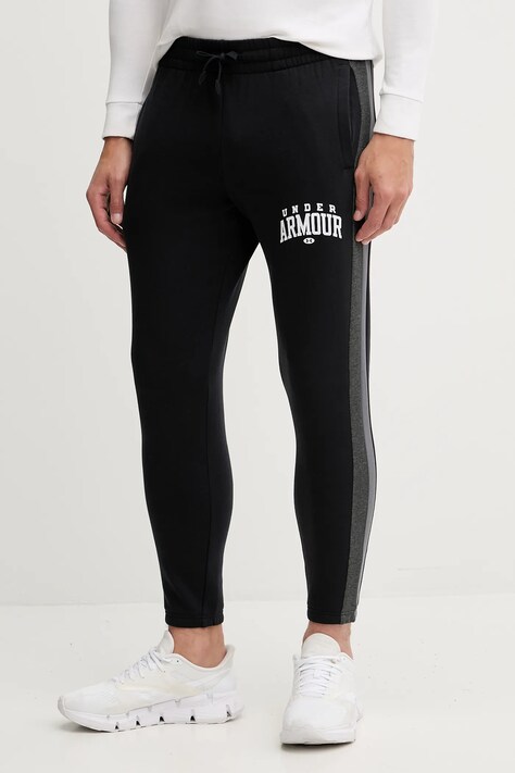 Under Armour spodnie dresowe Rival męskie kolor czarny z nadrukiem 6003954