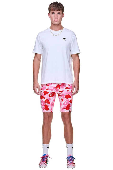 adidas Originals szorty BAPE FB TIGHTS męskie kolor różowy dopasowane KB2207