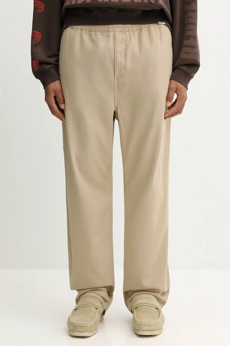 Carhartt WIP spodnie bawełniane Flint Pant męskie kolor beżowy proste I029919.G1GD
