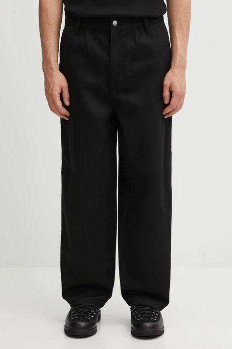 Carhartt WIP spodnie bawełniane Holden Pant męskie kolor czarny proste I035670.8901