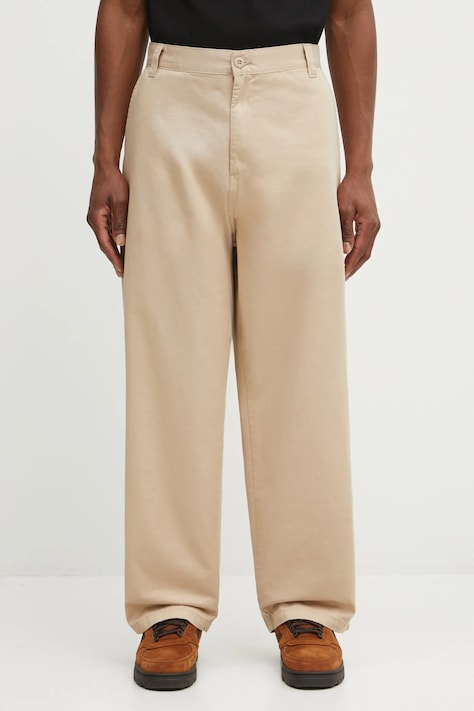 Памучен панталон Carhartt WIP Brady Pant мъжки в бежово със стандартна кройка I035655.G106