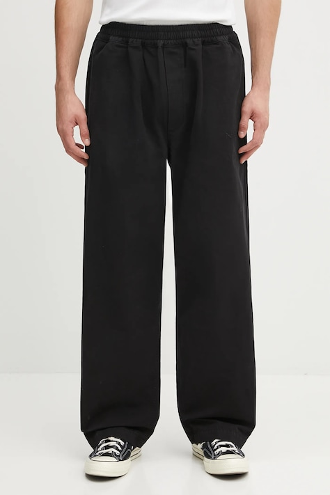 No Problemo spodnie bawełniane Ripstop Work Pant męskie kolor czarny proste NP3011504