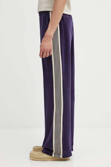 Needles spodnie dresowe Boot-Cut Track Pant męskie kolor granatowy wzorzyste RW326