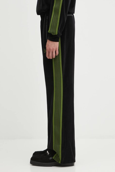 Needles spodnie dresowe Boot-Cut Track Pant męskie kolor czarny wzorzyste RW326