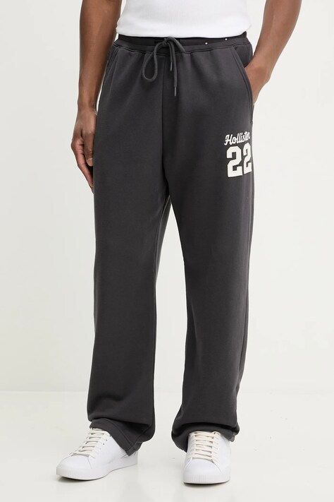 Hollister Co. spodnie dresowe męskie kolor szary z aplikacją KI334-5170-901