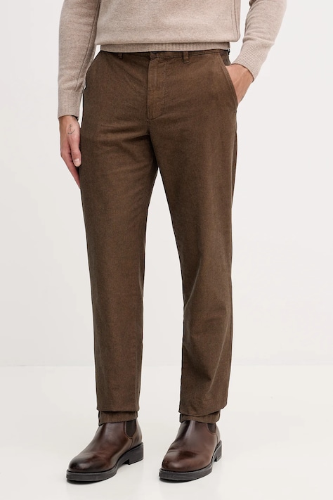 United Colors of Benetton spodnie bawełniane męskie kolor brązowy w fasonie chinos 49L6UF05Z