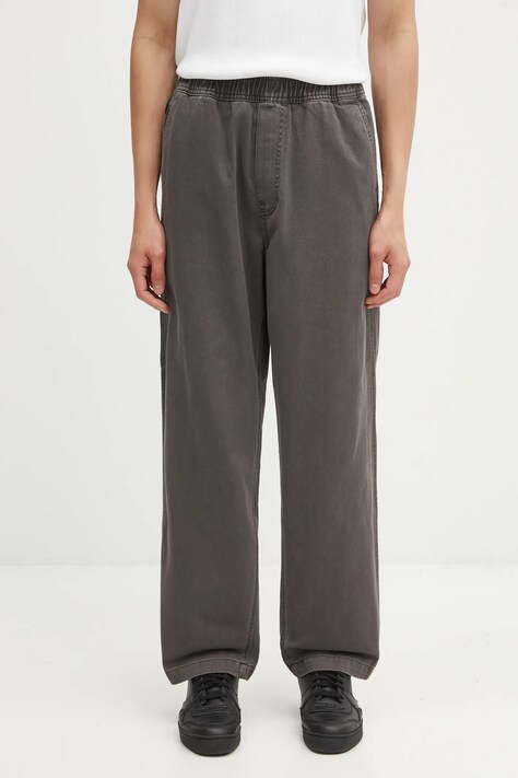 AAPE spodnie bawełniane Now męskie kolor szary proste AAPPTMC629XXP