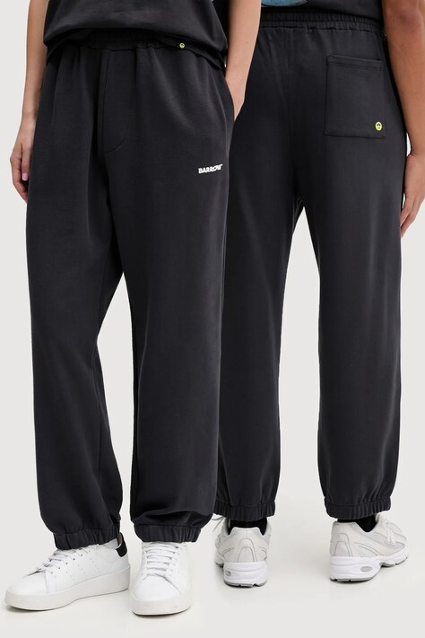 Barrow spodnie dresowe bawełniane kolor szary z nadrukiem F5BWUAFP071