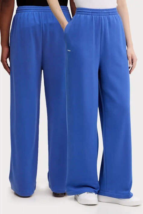 Bavlnené tepláky Pangaia modrá farba, s potlačou, 10002080