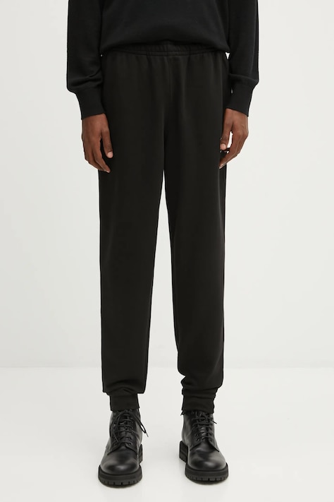 Bavlněné tepláky Lacoste černá barva, XH2724