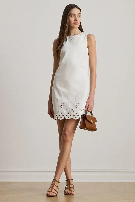 Lauren Ralph Lauren vestito in cotone colore bianco  200978820