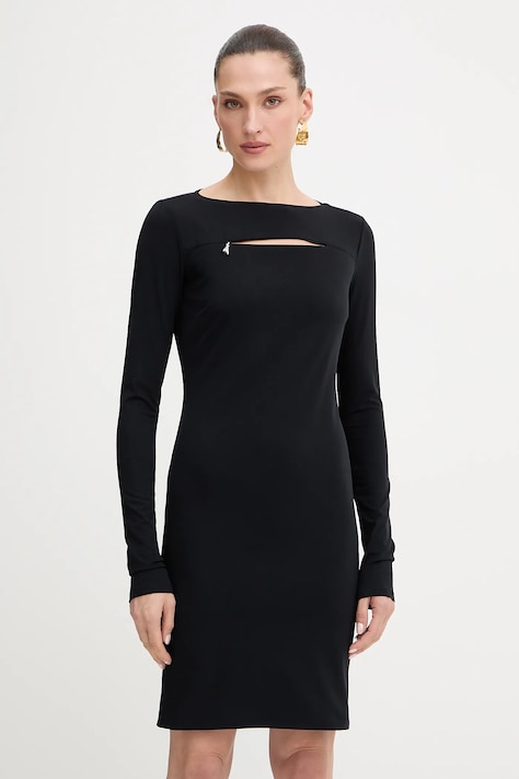 Patrizia Pepe rochie culoarea negru, mini, mulată, 8A1496 J129