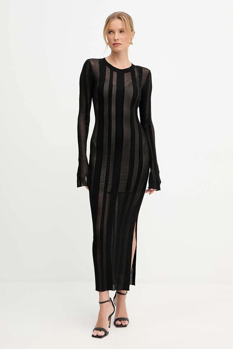 Patrizia Pepe sukienka kolor czarny maxi dopasowana 8A1499 K240T