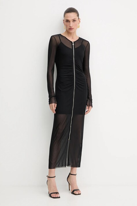 Patrizia Pepe sukienka kolor czarny maxi dopasowana 8A1502 J329