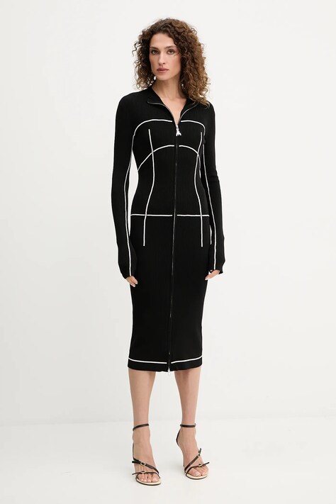 Patrizia Pepe sukienka kolor czarny midi dopasowana 8A1522 K265