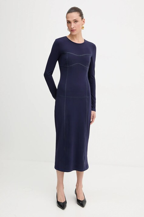 Patrizia Pepe sukienka kolor granatowy maxi dopasowana 8A1523 J129
