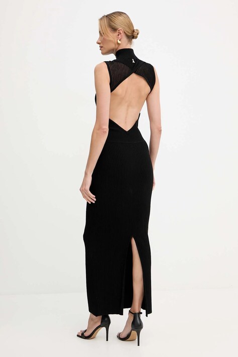 Patrizia Pepe sukienka kolor czarny maxi dopasowana 8A1555 K143