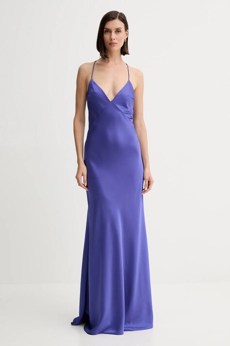 Patrizia Pepe sukienka kolor fioletowy maxi dopasowana 8A1565 A563