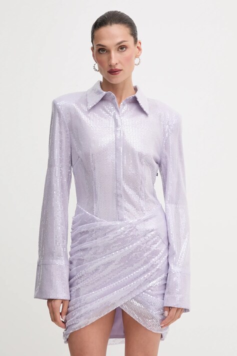 Rotate rochie culoarea violet, mini, mulată, 1143521657