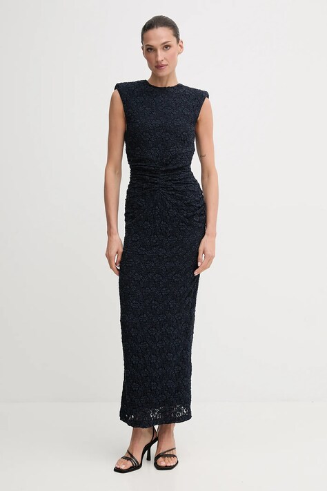 Rotate rochie culoarea bleumarin, maxi, mulată, 1143591725