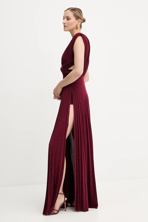 Elisabetta Franchi rochie culoarea bordo, maxi, evazati, ABR1556E2