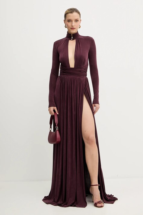 Φόρεμα Elisabetta Franchi χρώμα: μπορντό, ABR1656E2
