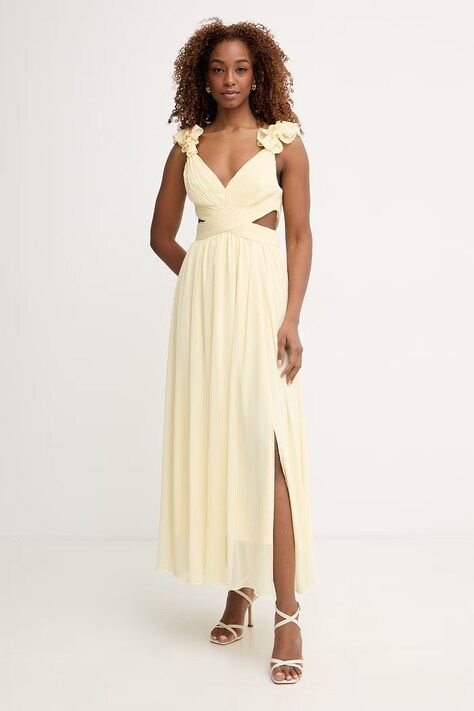 Morgan sukienka żółta gładka RISSAL