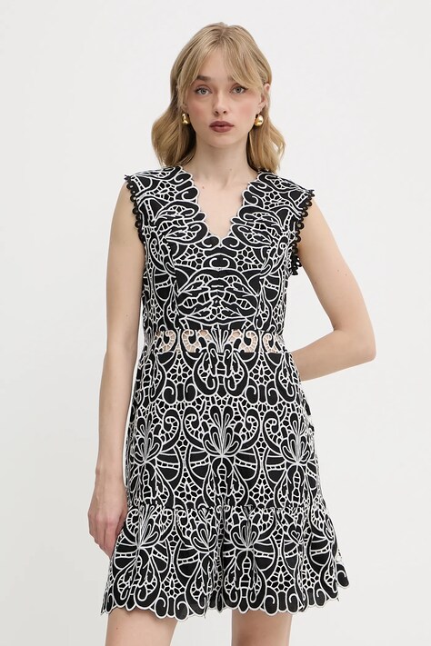 Morgan rochie culoarea negru, mini, evazati, RYLAC