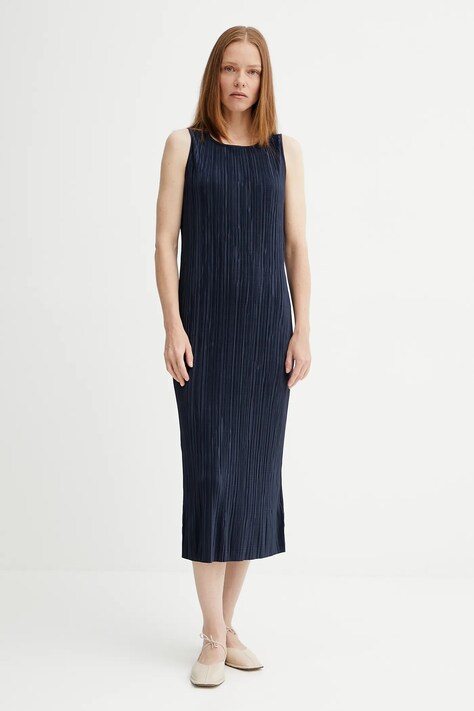 Calvin Klein sukienka kolor granatowy midi prosta LV044A211G