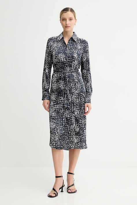 Calvin Klein rochie culoarea bleumarin, midi, evazati, LV044C060G