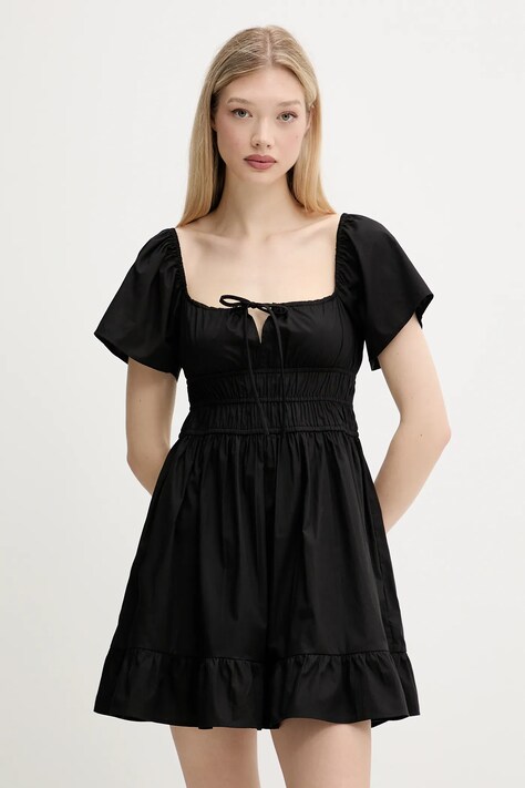 Bavlněné šaty Tommy Jeans černá barva, mini, DW0DW20882