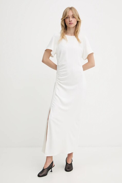 Samsoe Samsoe rochie SAALBERO culoarea bej, maxi, drept, F25200100